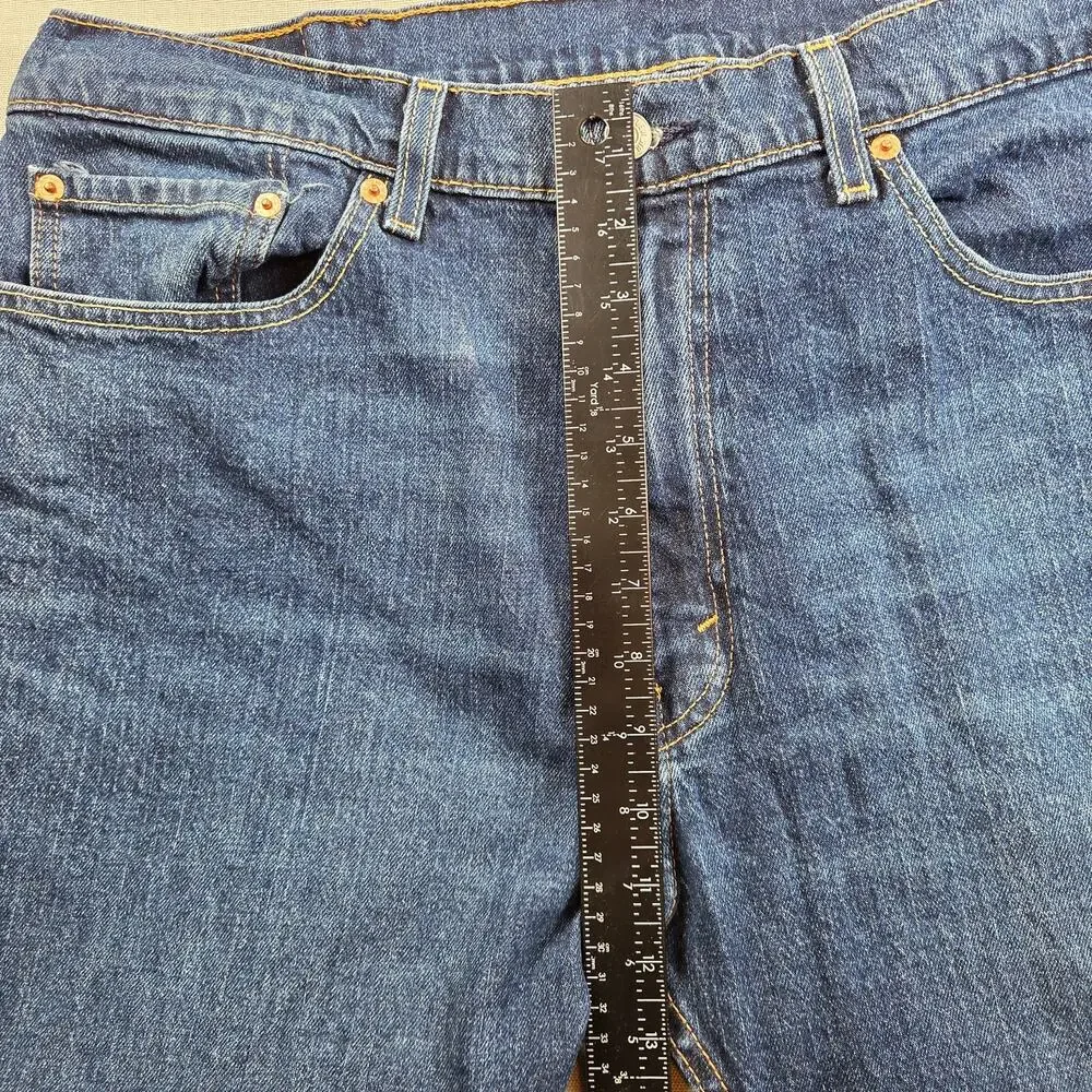 Levi's 505 Regular Fit Jeans Men's 38x32 Dark Wash Straight Leg Mexico